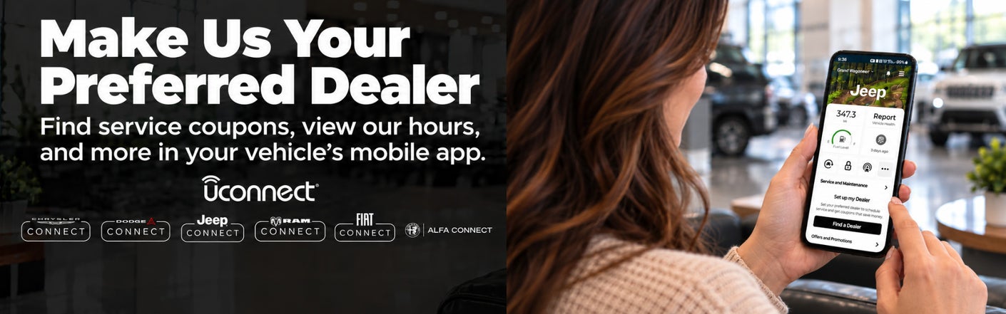 uconnect® make us your preferred dealer | Elder Chrysler Dodge Jeep Ram Cedar Creek in Gun Barrel City TX