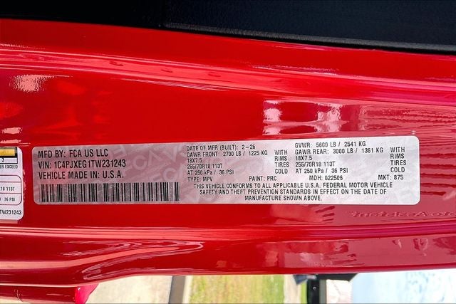 2026 Jeep Wrangler WRANGLER 4-DOOR SAHARA