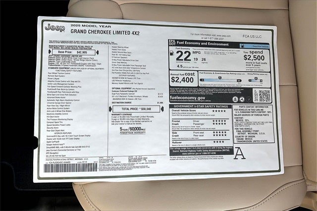 2025 Jeep Grand Cherokee GRAND CHEROKEE LIMITED 4X2