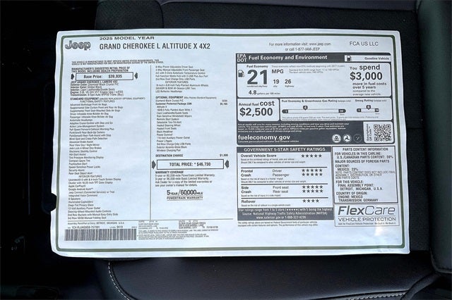 2025 Jeep Grand Cherokee L GRAND CHEROKEE L ALTITUDE X 4X2