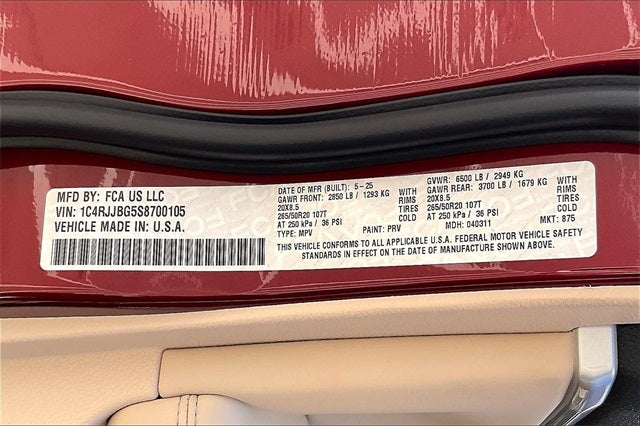 2025 Jeep Grand Cherokee L GRAND CHEROKEE L LIMITED 4X2