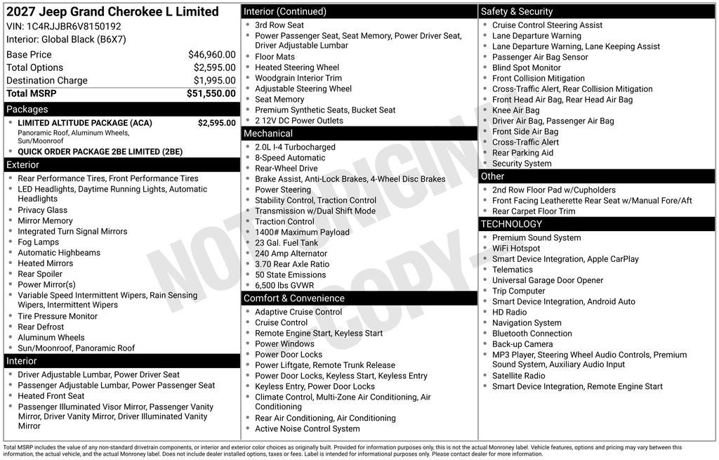 2027 Jeep Grand Cherokee L Limited