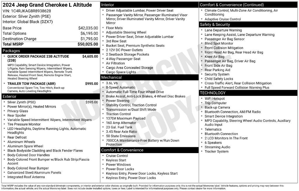 2024 Jeep Grand Cherokee L Altitude