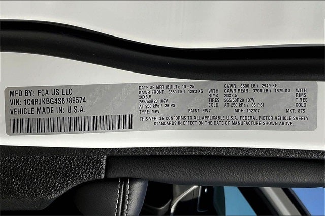 2025 Jeep Grand Cherokee L GRAND CHEROKEE L LIMITED 4X4