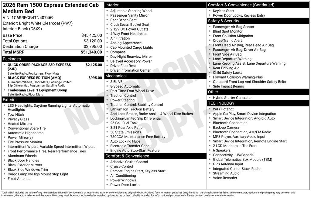 2026 RAM Ram 1500 Express