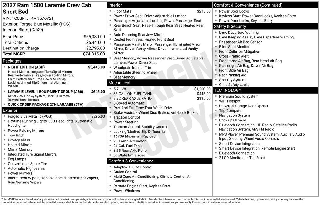 2027 RAM Ram 1500 Laramie