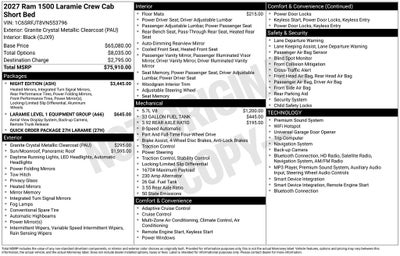 2027 RAM Ram 1500 Laramie