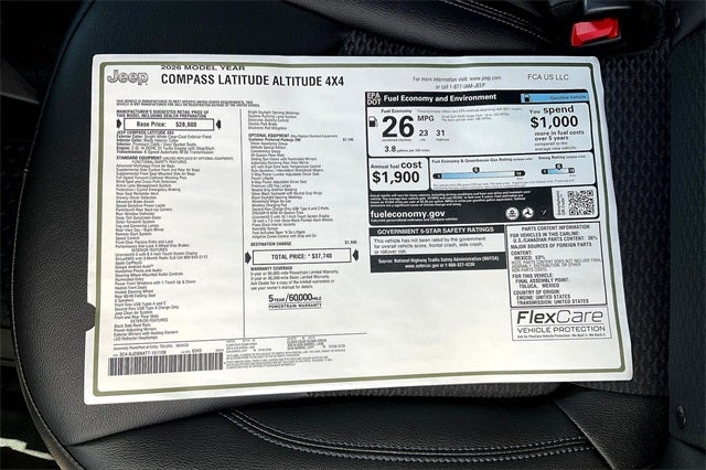 2026 Jeep Compass COMPASS LATITUDE ALTITUDE 4X4