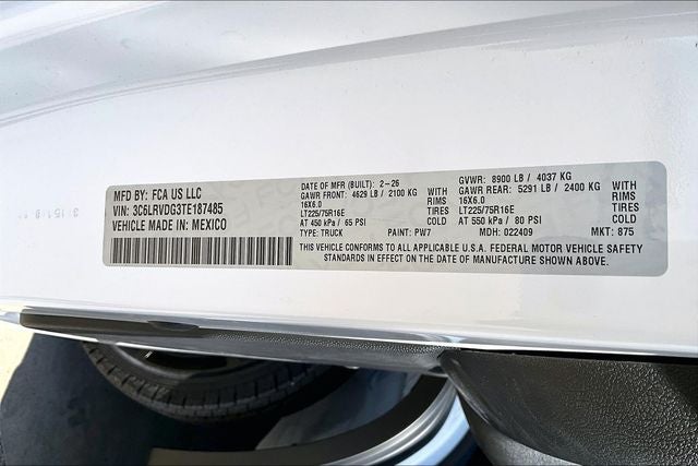 2026 RAM Ram ProMaster RAM PROMASTER 2500 TRADESMAN CARGO VAN HIGH ROOF 159' WB