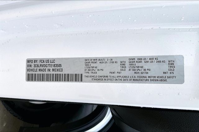 2026 RAM Ram ProMaster RAM PROMASTER 2500 TRADESMAN CARGO VAN HIGH ROOF 159' WB