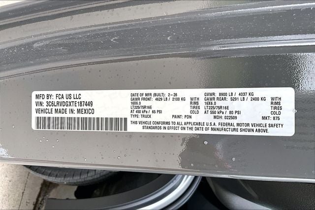 2026 RAM Ram ProMaster RAM PROMASTER 2500 TRADESMAN CARGO VAN HIGH ROOF 159' WB