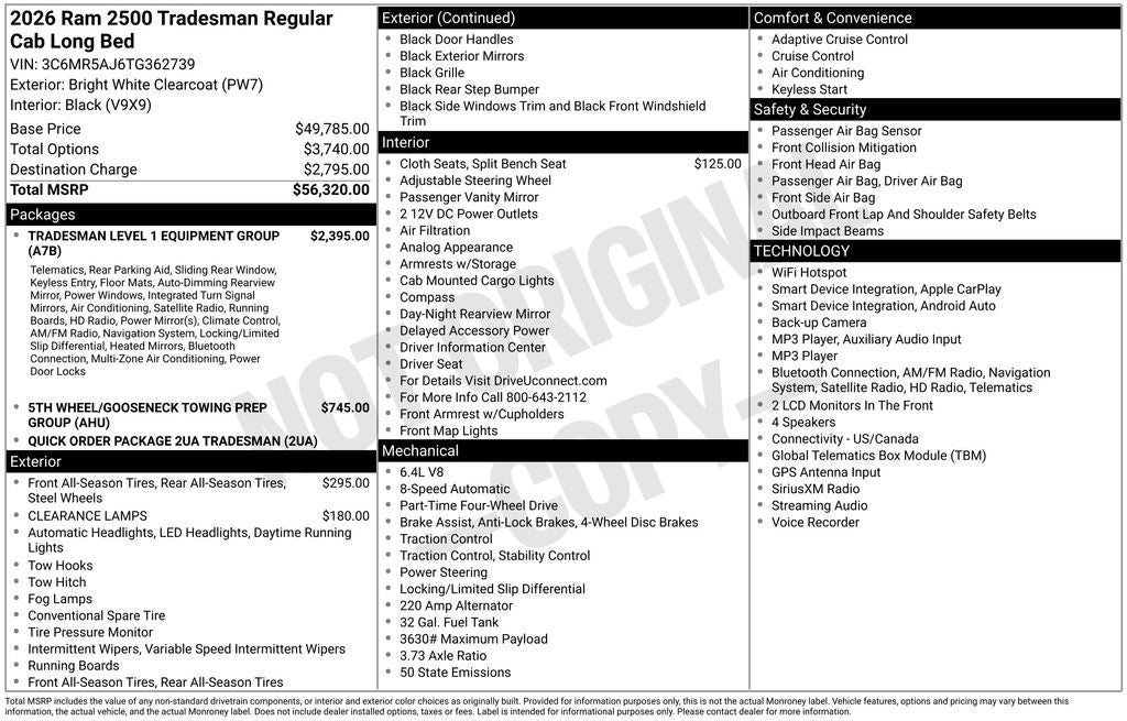 2026 RAM Ram 2500 Tradesman