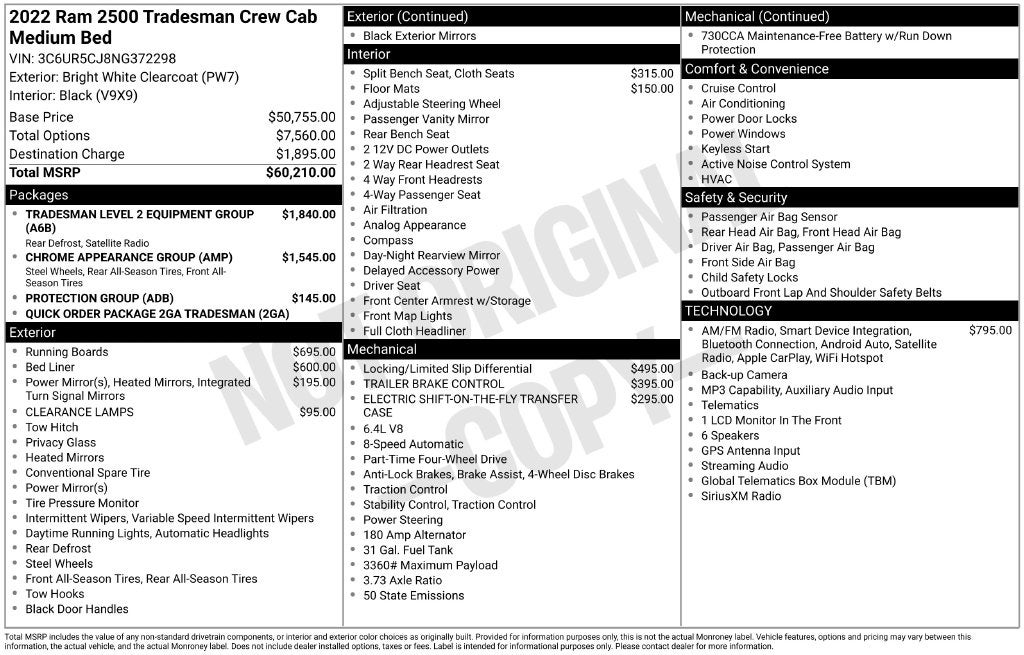 2022 RAM 2500 Tradesman
