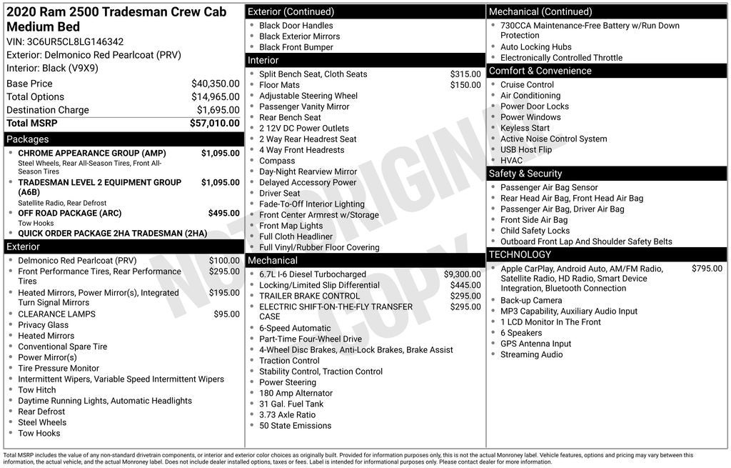 2020 RAM 2500 Tradesman