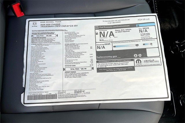 2026 RAM Ram 5500 Chassis Cab RAM 5500 TRADESMAN CHASSIS CREW CAB 4X4 84' CA