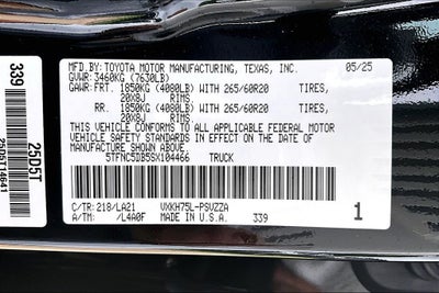 2025 Toyota Tundra Hybrid Platinum Hybrid CrewMax 5.5' Bed