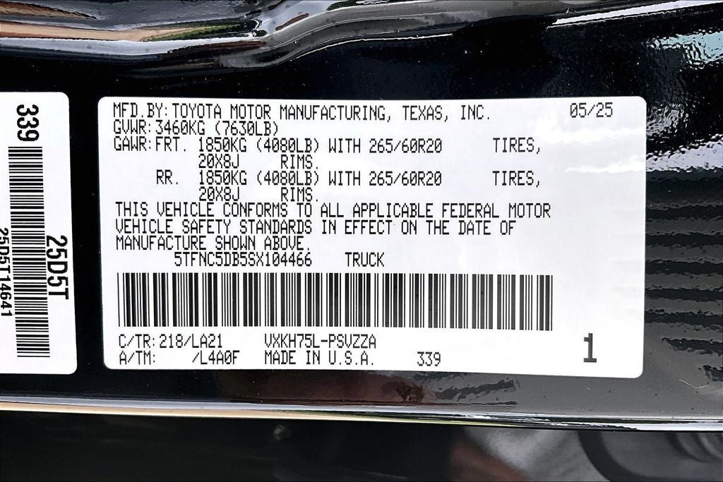 2025 Toyota Tundra Hybrid Platinum Hybrid CrewMax 5.5' Bed