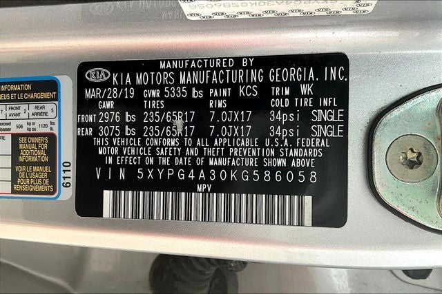 2019 Kia Sorento 2.4L L